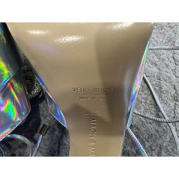 Mach & Mach Double Bow Platform Sandals Heels 38 1/2 STORE MODEL - Picture 8 of 9